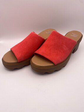 Sorel Women's Joanie Red Gum Slip On Heel Slide Sandals Sz 10